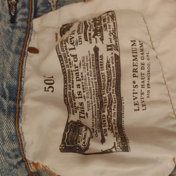 Levis Original Destroyed Denim Shorts "2 - Picture 5 of 7